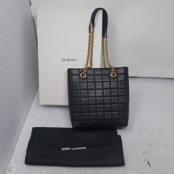 YSL Yves Saint Laurent Matelasse Carre Mini Quilted Black Bag - Picture 5 of 8